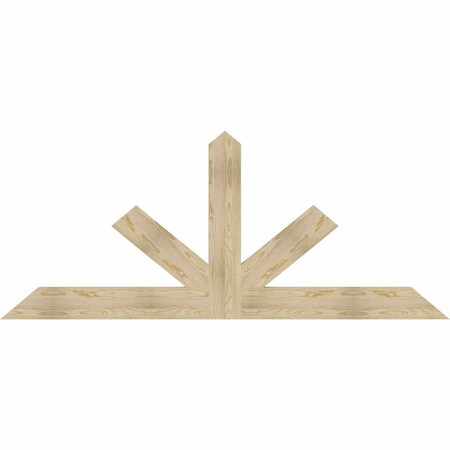 Ekena Millwork Saratoga Rough Sawn Timber Gable Bracket, Douglas Fir, 84"W x 35"H x 2"D x 6"F, 10/12 Pitch GBW084X35X0206SAR00RDF